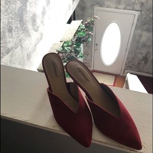 Shred kitten heel mule